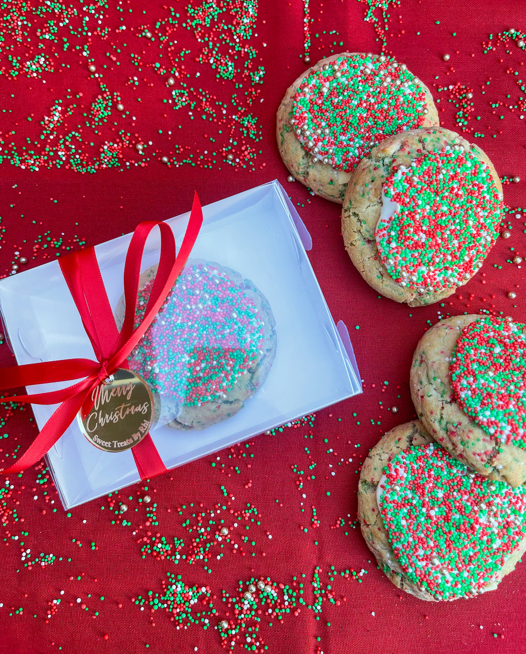 Single Christmas Funfetti Cookie