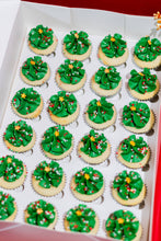 Load image into Gallery viewer, Christmas Mini Cupcakes 24 pack
